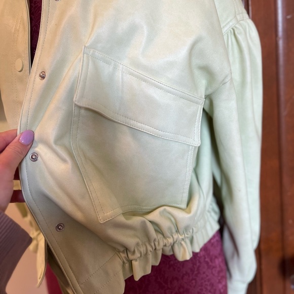 7 For All Mankind Mint Green Jacket Large NWOT - Picture 5 of 7